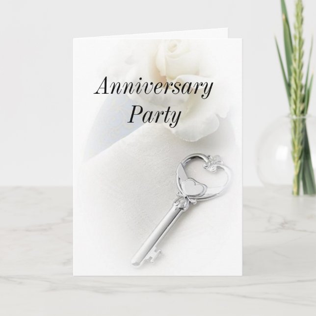 Carte De Remerciements clé à ma fête d'anniversaire de coeur (Devant)