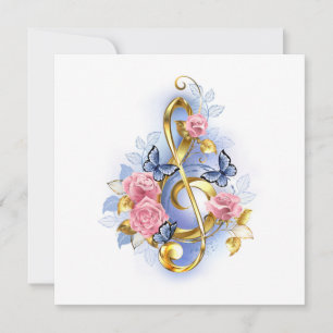 Carte De Remerciements Clé de fer avec roses roses roses