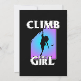 Carte De Remerciements Climb Like Girl Mountain Climber Rock Climbing Lov