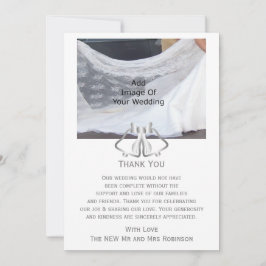 Carte De Remerciements Cloches Mariages En Argent Et Ruban