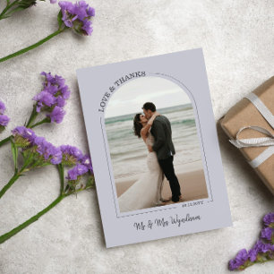 Carte De Remerciements Cloud Grey Arch Mariage Photo Love & Thanks
