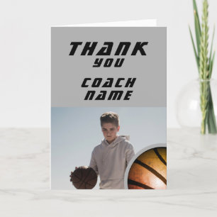Carte De Remerciements Coach photo Basketball Ball