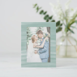Carte De Remerciements Coastal Chic Muted Green Mariage élégant