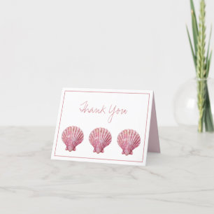 Carte De Remerciements Coastal rose coquille personnalisée