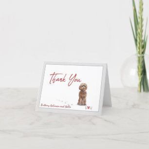 Carte De Remerciements Cockapoo Pet Chien Personnaliser l'os avec Ribbon