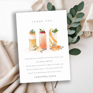 Carte De Remerciements Cocktail de fruits mignons Orange Blush Enterremen
