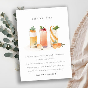Carte De Remerciements Cocktail de fruits mignons Orange Blush Shower pou