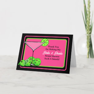 Carte De Remerciements Cocktail Dinks & Drinks pour enterrement de vie de