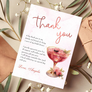 Carte De Remerciements Cocktails Brunch & Bubbly Fête des mariées