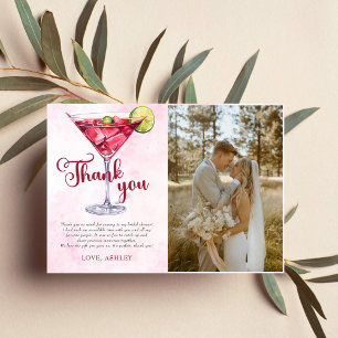 Carte De Remerciements Cocktails Brunch & Bubbly Fête des mariées photo