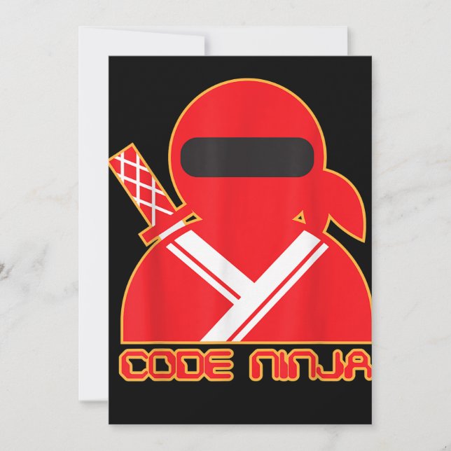 Carte De Remerciements Code Ninja Computer Coding Engineer Funny Lovers (Devant)