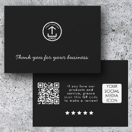Carte De Remerciements Code QR de lien de révision de logo d'entreprise M