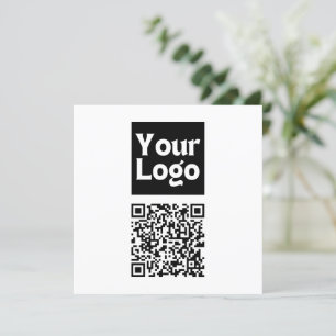 Carte De Remerciements Code QR modifiable et logo ou image de votre entre