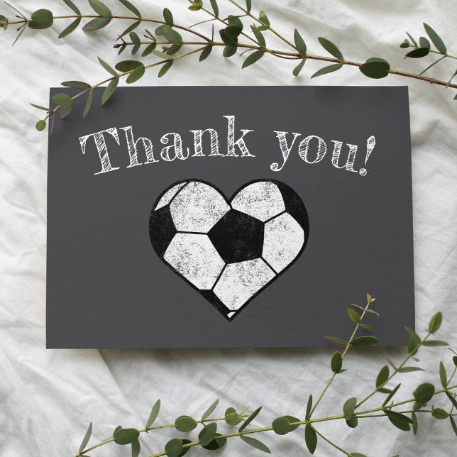 Carte De Remerciements Coeur de tableau de football (Créateur téléchargé)