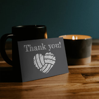Carte De Remerciements Coeur du tableau de bord de volley-ball