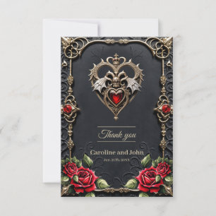 Carte De Remerciements Coeur gothique étonnant
