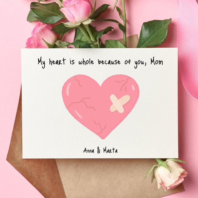 Carte De Remerciements Coeur guérisseur : Un hommage à l'amour de maman t (Créateur téléchargé)