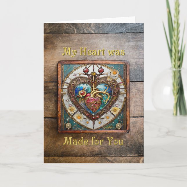 Carte De Remerciements Coeur mécanique série anatomique Steampunk (Devant)