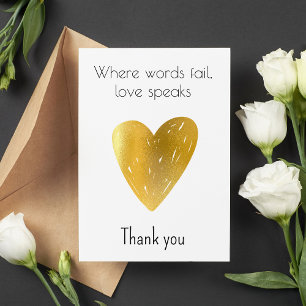 Carte De Remerciements Coeur minimaliste d'huile d'or