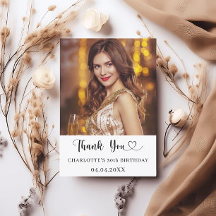 Carte De Remerciements Coeur photo anniversaire