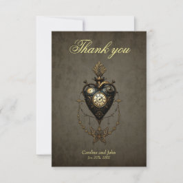 Carte De Remerciements Cœur Steampunk, 
