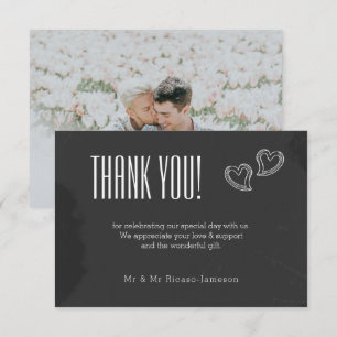 Carte De Remerciements Coeurs de gribouillis mariage