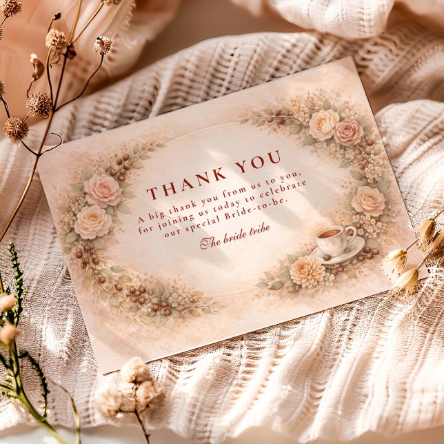 Carte De Remerciements Coffee Theme Bridal Shower (Créateur téléchargé)