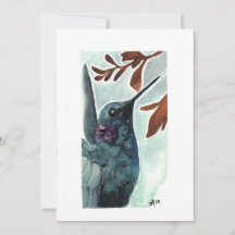 Colibri à gorge pourpre aquarelle vierge