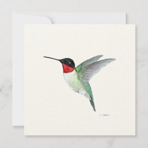 Carte De Remerciements Colibri à gorge rubis en vol