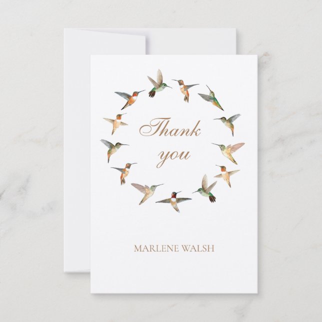 Carte De Remerciements Colibri personnalisé (Devant)