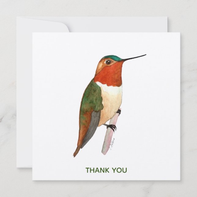 Carte De Remerciements Colibri roux (Devant)