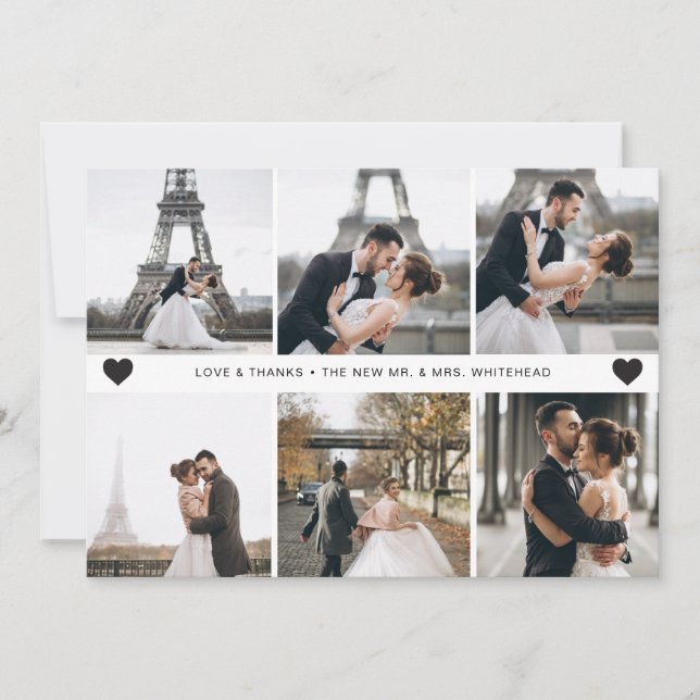 Carte De Remerciements Collage de photos à la main moderne (Devant)