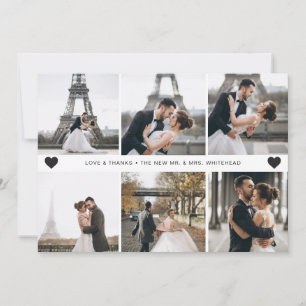 Carte De Remerciements Collage de photos à la main moderne