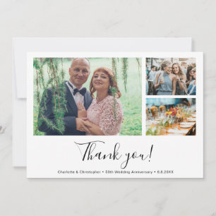Carte De Remerciements Collage de photos de 50e anniversaire de mariage A