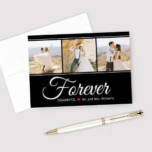 Carte De Remerciements Collage de photos de mariage à jamais reconnaissan