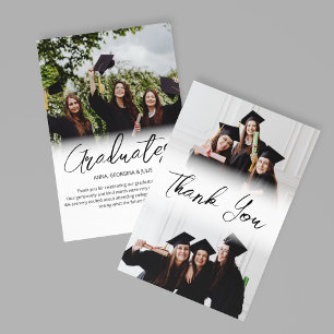Carte De Remerciements Collage de photos modernes pour la remise de diplô