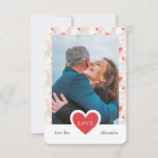 Carte De Remerciements Collage personnalisé de couple et Saint-Valentin