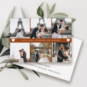 Carte De Remerciements Collage photo moderne en terre cuite