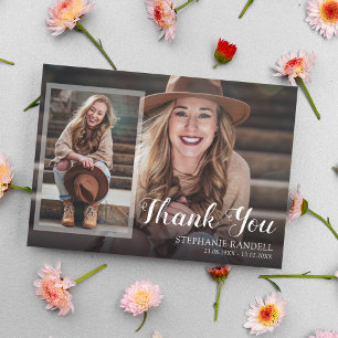 Carte De Remerciements Collage photo moderne et message