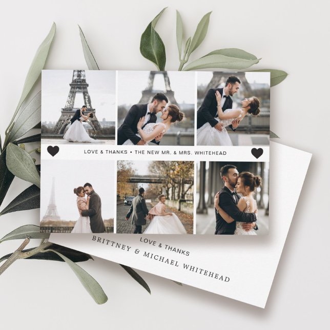 Carte De Remerciements Collage photo simple et moderne à la main (Créateur téléchargé)