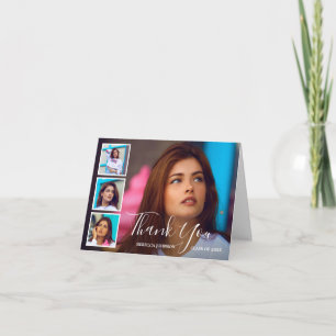 Carte De Remerciements Collage photo simple Graduation moderne
