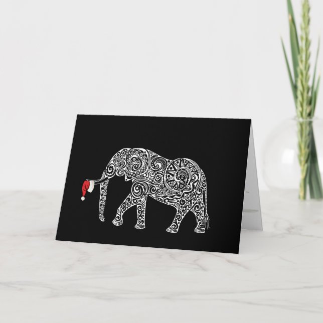 Carte De Remerciements Collection Chaos de Noël : Elephant (Devant)