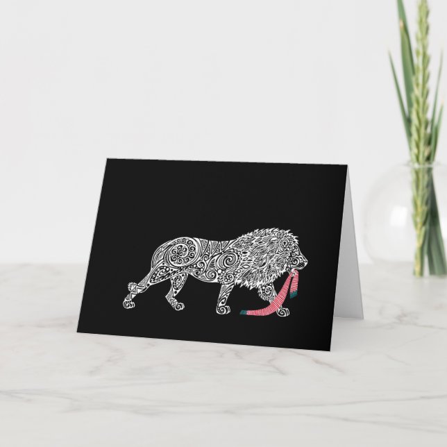 Carte De Remerciements Collection Chaos de Noël : Lion (Devant)
