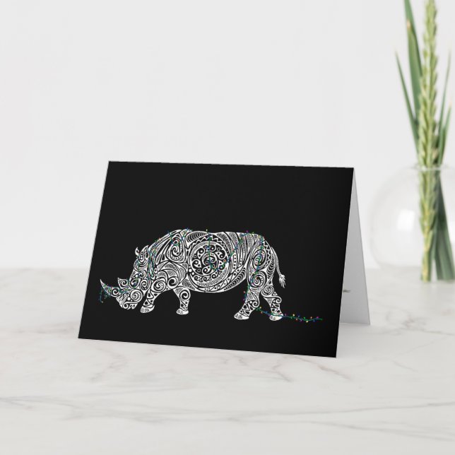 Carte De Remerciements Collection Chaos de Noël : Rhino (Devant)