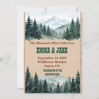 Carte De Remerciements Collection de mariage Rustique Kraft Forêt de Pins