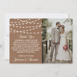 Carte De Remerciements Collection de Mariages Rustic Kraft