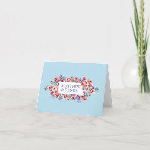 Carte De Remerciements Collection de pavot avec Spun Sugar Blue Arrière -