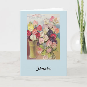 Carte De Remerciements Collection vintage de laine de bois de Sweetpeas
