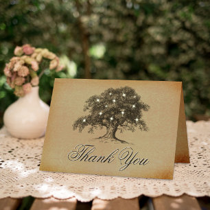 Carte De Remerciements Collection Vintage de Mariages d'Old Oak Tree