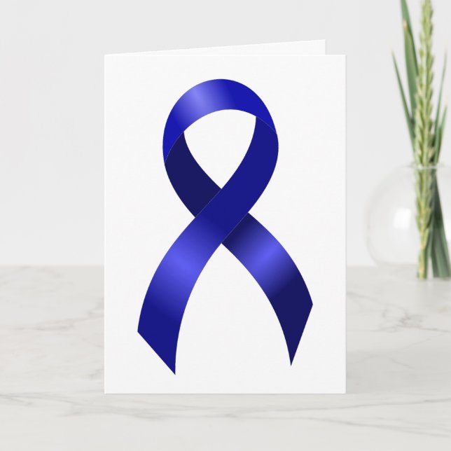 Carte De Remerciements Colon Cancer Bleu Ruban (Devant)